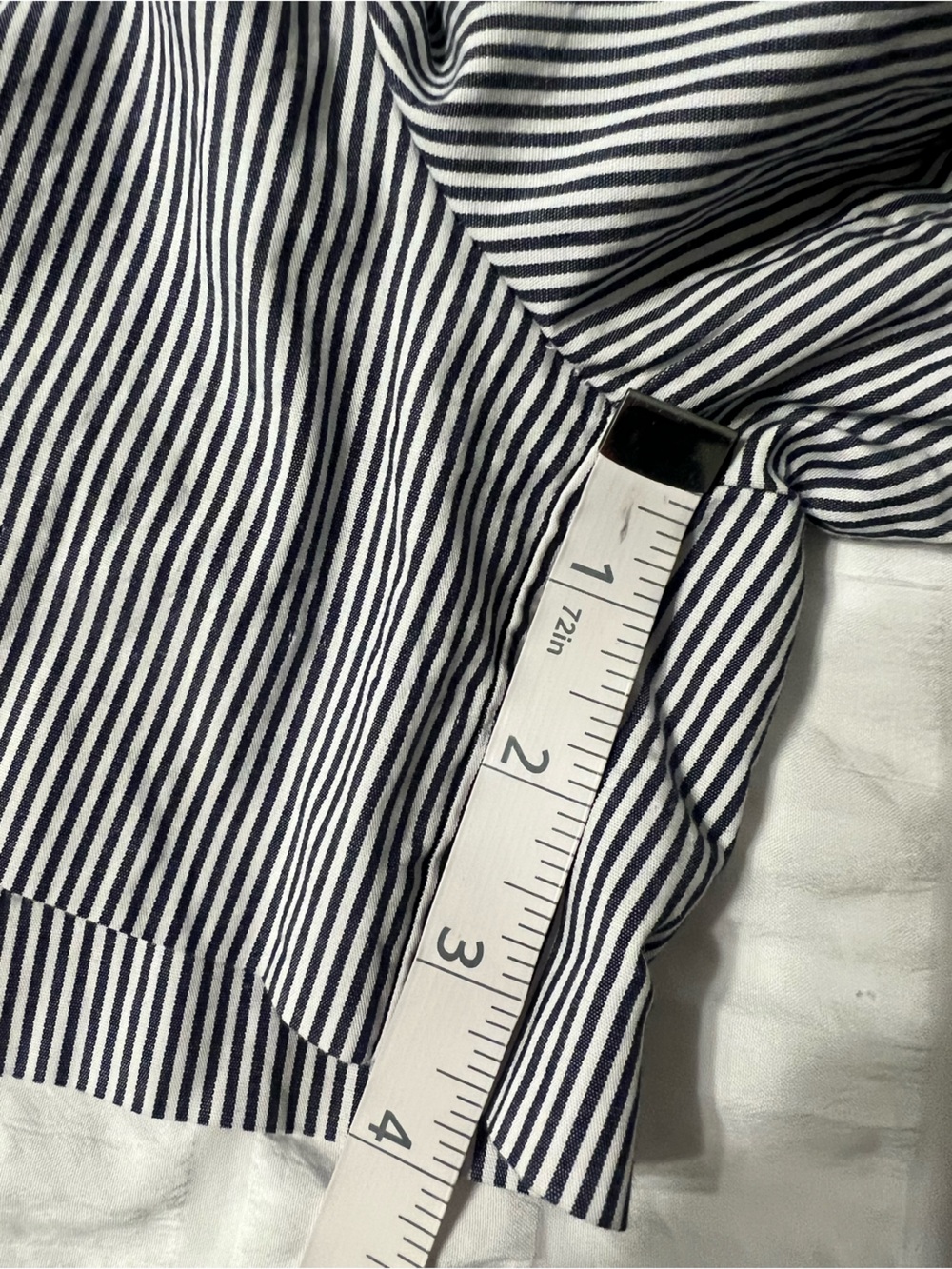 J. By J. Crew Blue White Striped Bow Tie Waist Cotton Shorts High Rise Size 4 - Picture 4 of 7